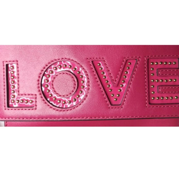Michael Kors RUBY Ultra Pink Leather Clutch Purse Small Crossbody Bag - Picture 4 of 11